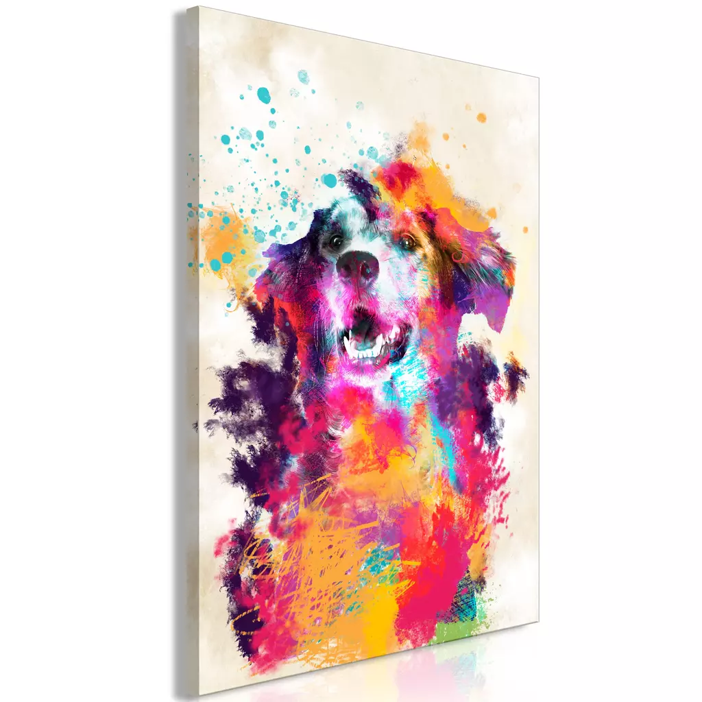Impression sur toile Aquarelle Chien Vertical