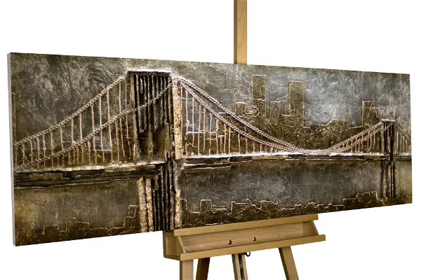 Art mural en bois Le Pont d'Or dans un décor boisé