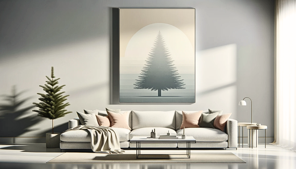 Tableaux à motifs de Noël dans le salon