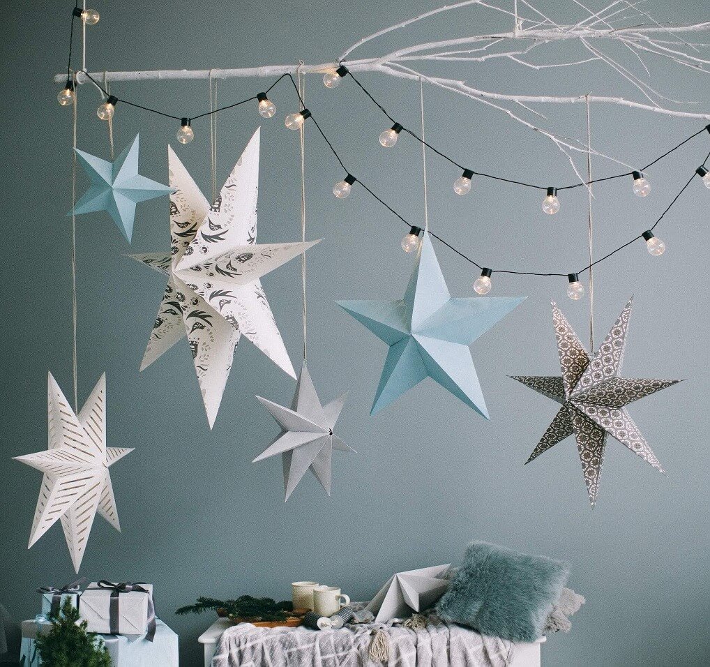 tenture murale diy inspirée du solstice d'hiver