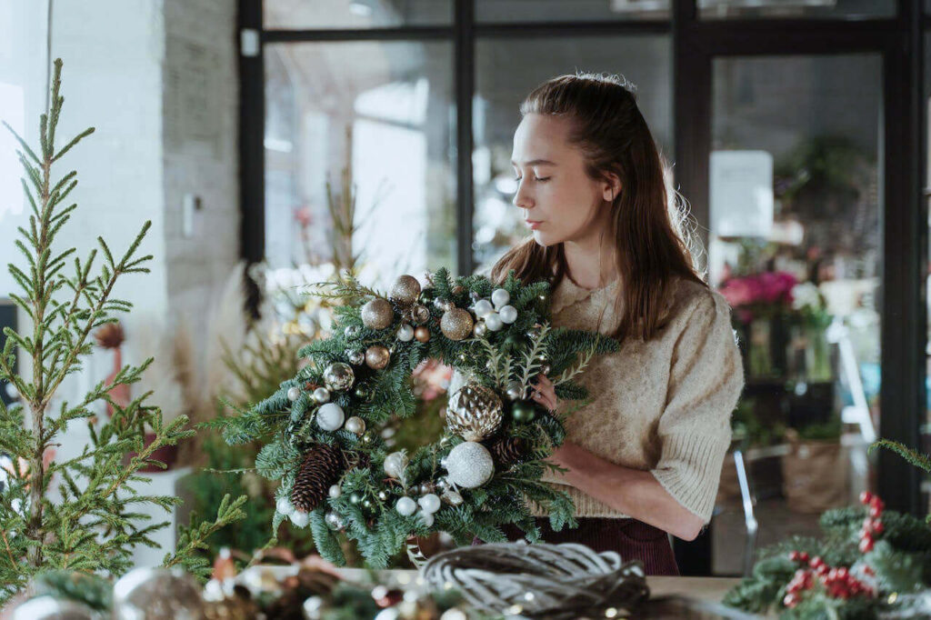 couronnes du solstice d'hiver bricolées