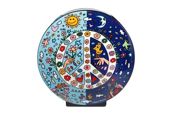 Vase en porcelaine 'Sun, Peace and Moon' de James Rizzi