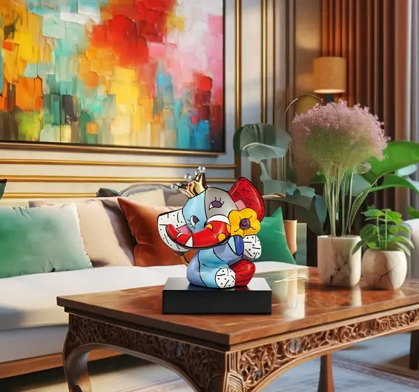 Figurine porcelaine 'Freundschaftsblume' de Romero Britto 10x13,5x6cm