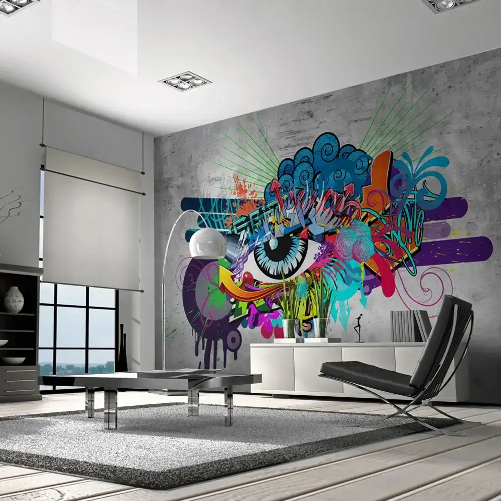 papier peint-graffiti-eye