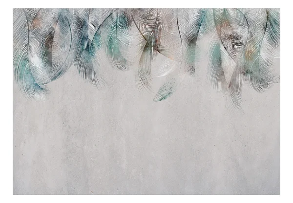 Papier peint 'Plumes colorées'