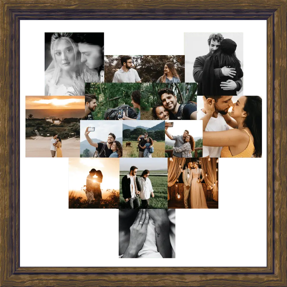 collage de photos de couple en forme de cœur faites à la main-23