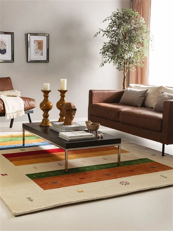 Tapis design 'Jamal Multicolour Beige'