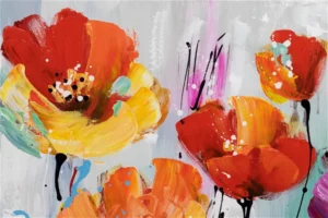 Peinture à la main "Salvo of colorful flowers "1