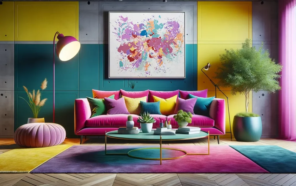 couleurs vives et audacieuses du printemps dans le salon-4