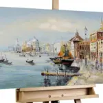 kl00224-venedig-gondel-blau-acryl-gemaelde-acryl-bilder-leinwandbilder-moderne-kunst-01
