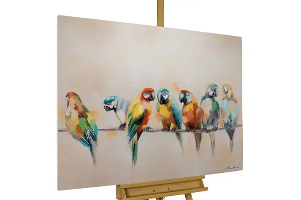 modern birds branch colourful acrylic painting on canvas modern art