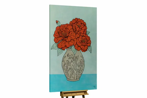 XXL Oil paintings 'Vivid Blossoms' Handpainted unique 120x180cm