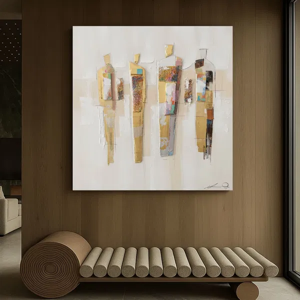 Handpainted Painting 'Golden Motion'