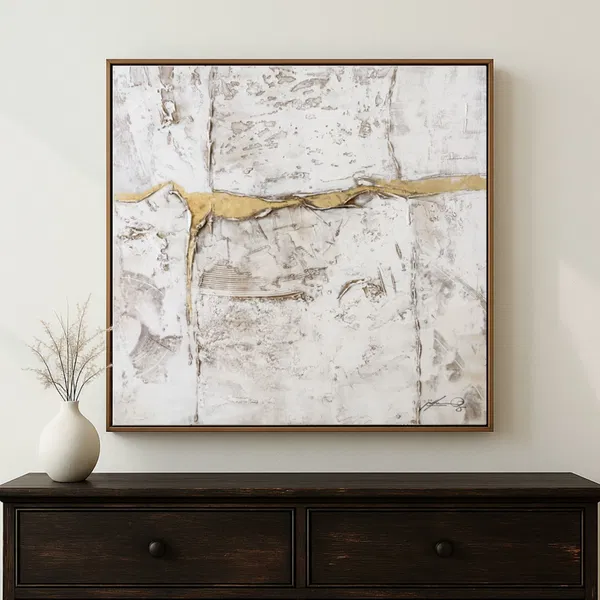Handpainted Painting 'Veins of Gold'